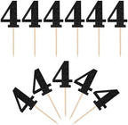 30 PCS 4th Birthday Cupcake Toppers Glitter Number 4 Cupcake Picks Age Four Cheers to 4 Years Old Cake Decorations for Baby Shower Kids Happy 4th Birthday Anniversary Party Supplies Black