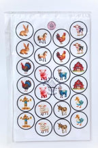 Farm Animal Cupcake Toppers, Petting Zoo Edible Mini Cake Decorations, Woodland Animals Party Decoration, Farmer Topper - 48 x 1.18 Inch 3cm PRECUT (48)