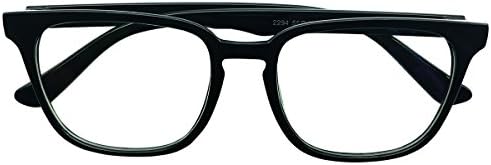 +2.75 Reading Glasses D shape Oversize Bifocals with line Mens Womens Gloss Black Spectacles