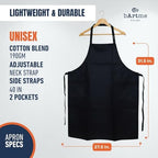 Funny Cooking Apron - Kitchen Chef Grilling Apron - 2 Pockets & Long Straps - Adjustable - Men & Women Aprons