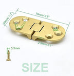 4 Pcs Brass Butler Tray Hinge Round Edge, 180 Degree Folding Flip Top Ellipse Table Clamshell Hinge for Folding Furniture Sewing Machine with Screws