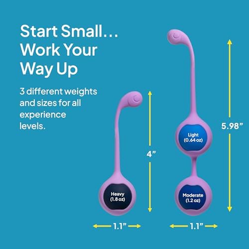 Hello Cake Kegel Training Set for Women - Includes 3 Weighted Stainless-Steel Balls and Silicone Sleeves for Pelvic Floor Exercises -Helps Improve Bladder Control and Strengthen Pelvic Floor Muscles