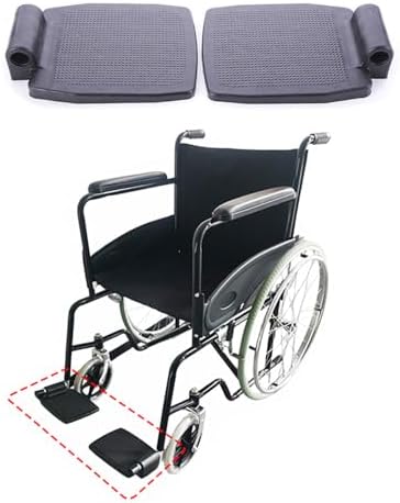 2 Pack Wheelchair Footplate Replacement Universal Wheelchair Footrest Pedal with 3/4 Inch Tubing Hole Foot Plate Panel for Folding Transport Wheelchair Swing Away Footrests Foot Rest Legrest
