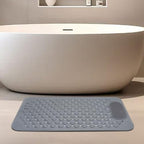 Bath Tub Shower Mat, 27x14 inch Non Slip Bathtub Mat with Suction Cups, Anti Slip Shower Mat with Drain Holes Suction Cups,Shower Foot Scrubber Mat, Foot Massage Bath Mat (Grey)