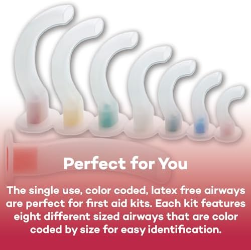 Dealmed Guedel Airway Kit – Disposable Oral Airway Kit, 8 Pieces, Ideal for EMT Supplies Kit, First Aid Kit, Medical Supplies Kit (2 Kits)