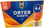 Dryer Sheets, Fresh Clean Scent, Twin Pack, 480 Sheets Total, 4-in-1 Reduces Wrinkles, Fights Static, Softens, Freshens