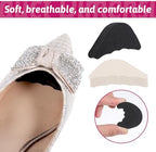 4 Pairs Shoe Toe Filler, Adjustable Toe Inserts for Shoes Half-Size Cushion Sponge Insoles, Make Shoes Fit One Size Smaller for Women & Men, Casual, Heels, Boots (Beige & Black)