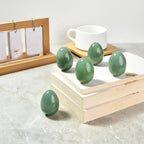 Erliway 1.8 x 1.4" Green Aventurine Crystal Eggs for Easter Day, 1 PC Natural Chakra Healing Crystal Egg Gift, Polished Pocket Palm Worry Crystals Gemstone for Reiki Meditation Anxiety Relief Décor