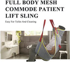 Full Body Sling for Hoyer Lift, Heavy Duty Shower and Toileting Patient Lift Sling with Commode Opening, Mesh Design, Weight Capacity 507 lbs, Durable and Comfortable