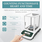 Digital Analytical Balance(Dual Display) High Precise 1mg 200g Lab Scale External Calibration for Laboratory Pharmacy Chemical Plant Jewelry Store,200g/0.001g
