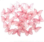 GEORLD Edible Wafer Paper Butterflies Set of 48 Pink Cake Decorations, Cupcake Topper