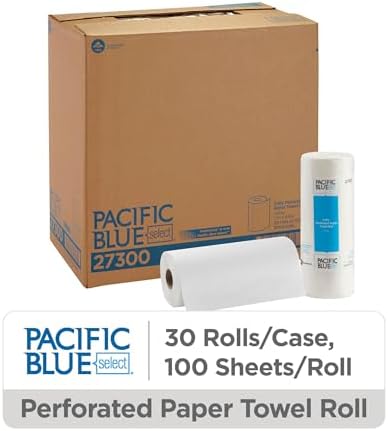 Georgia-Pacific Pacific Blue Select 2-Ply Perforated Roll Paper Towels by Georgia-Pacific Pro, 100 Sheets Per Roll, 30 Rolls Per Case,white - 27300