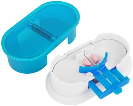 EQUADOSE Pill Cutter, Professional Medical Pill Splitter for Large, Small, and Tiny Pills, Double Stainless Steel Blades & Centering Device, Ideal for Cutting Tablets, Vitamins in Half or Quarter