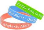 Lyndong 4 Pack Anaphylaxis Alert Bracelet Use Epi-Pen in Emergency Silicone Medical Alert Awareness Identification Wristbands for Man Women