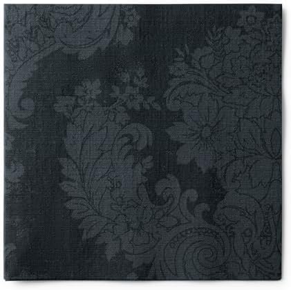 Black Colored Linen-Feel Paper Dinner Napkins, Designed, Texured and Airlaid, 45 Napkins
