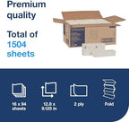 Tork Extra Soft Multifold Hand Towels White with Blue Leaf Print, H2 Dispenser Compatible 16 Packs x 94 Towels (101298)