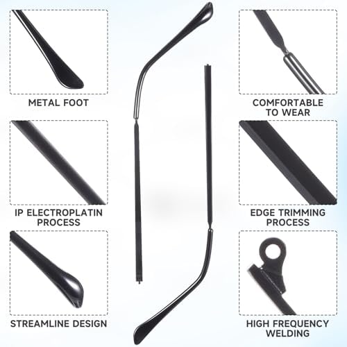 ULTECHNOVO 1 Pair Replacement Arms for Eyeglasses Metal Temple Legs Eyewear Frame Accessories for Glasses Sunglasses Durable Fit