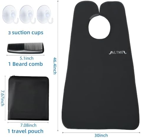Beard Bib, Non-Stick Beard Apron, Waterproof Beard Trimming Catcher, Breathable Beard Catcher for Shaving, Premium Beard Accessories for Men, Gifts for Men Husband Boyfriend