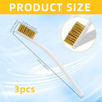 Small Brass Brush 3PCS Brass Wire Brushes for Cleaning, 3D Printer Nozzle Cleaning Brasses Wire Toothbrush Tool, Brasses Brush Handle Hot End Toothbrush for Polishing & Rust Removal