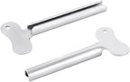 2Pcs Silver Stainless Steel Toothpaste Squeezer and Hair Dye Dispenser - Metal Roller Tube Wringer Tool for Bathroom and Salon Use | Durable Multi-Purpose Squeezing Tool with Safety Design