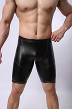 Men's PU Leather Shorts Bodywear Jockstrap Wrestling Singlet Outfits