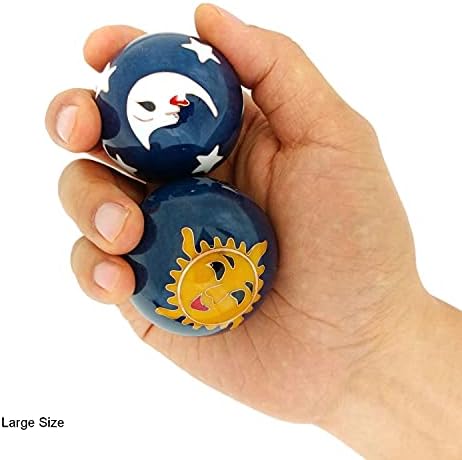 Top Chi Sun and Moon Baoding Balls with Bamboo Stand