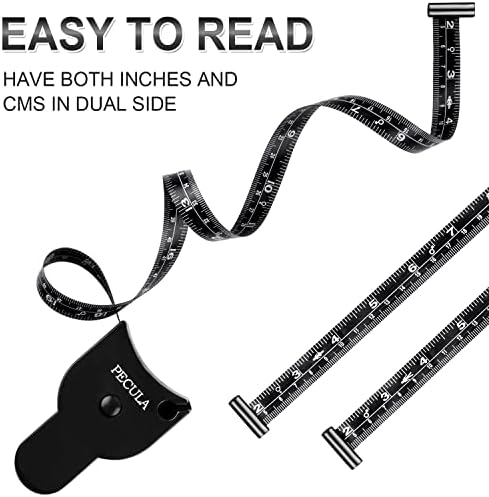Body Measuring Tape 60 inch, Body Tape Measure, Lock Pin and Push Button Retract, Body Measurement Tape, Black