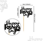 Ercadio 24 Pack Happy Father's Day Cupcake Toppers with Moustache Glitter Happy Father's Day Cupcake Picks Decorations for Best Super Dad Theme Party Blue