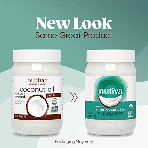 Nutiva Organic Cold-Pressed Virgin Coconut Oil, 444 mL (12 Pack) | Non-GMO, Fair Trade | Whole 30 Approved, Vegan & Keto | Fresh Coconut Flavor and Aroma for Cooking & Healthy Skin and Hair
