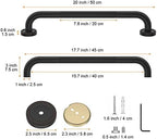 2 Pack 20 Inch Anti Slip Shower Grab Bar Oil Rubbed Black Bronze, ZUEXT Antique Brass Bathroom Grab Bar, Knurled Bath Balance Bar, Safety Handrail Support, Handicap Elderly Senior Assist Bath Handle