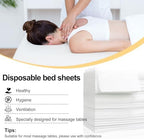 31" X 70" Massage Table Sheets Waterproof and Oil Proof Disposable Bed Sheets Non Woven Fabric SPA Bed Cover for Massage Beauty Tattoos (50pc White)