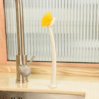 2/1Pack Multifunction Scrub Dish Brushes, Long Handle, Suction Cup, Space Saving (White-1Pack)