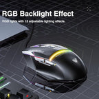 AULA S12Pro Wired Gaming Mouse,12800 DPI Optical Gamer Mouse with RGB Backlit,8 Programmable Buttons,Software Supports DIY Keybinds Rapid Fire Button (Renewed)