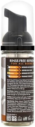 Beard Guyz Rinse‑Free Refresh Foam – Waterless Beard Cleanser & Refresher – No‑Rinse Beard Wash Foam with Biotin & Collagen – Portable Beard Freshener (1.7 oz)