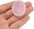 CrystalTears Rose Quartz Crystal Worry Stone Healing Crystal Oval Pocket Palm Stone Tumbled Polished Thumb Worry Stones for Anxiety Stress Relief Meditation Crystal Terapy