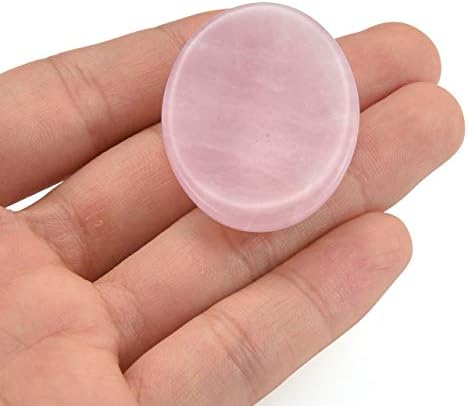 CrystalTears Rose Quartz Crystal Worry Stone Healing Crystal Oval Pocket Palm Stone Tumbled Polished Thumb Worry Stones for Anxiety Stress Relief Meditation Crystal Terapy