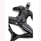 SMGZC Men's shiny patent leather cat suit full body men sexy latex tight zipper jumpsuit rubber clothing black