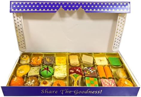 Sukhadia Sweets - Assorted Mix Mithai - 32oz box (24pcs) - Indian Mithai Gift - Freshly Made In USA