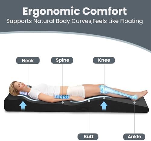 Ergonomic Lash Bed Topper, High-Density Foam Massage Table Topper with Plush Removable Cover, Non-Slip Massage Table Pad for Salon, Spa, Facial,Lash Extension Beds, 71"x28" (Black)