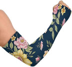 Flower Dragonfly Gardening Sleeves with Thumb Hole Farm Sun Protection Arm Sleeves for Women Men