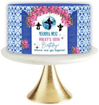 Mamma Mia, Mamma Mia Birthday Party, Mamma Mia Cake Topper, Dancing Queen Cake Topper, Mediterranean Cake Topper, Santorini Door, Greece 2 Tier Cake Wrap, Moroccan Tile