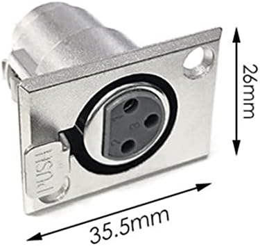 XLR 3-Pin Female Jack Socket Audio Speaker Panel Mount Connector Adapter for Microphone 6-Pack