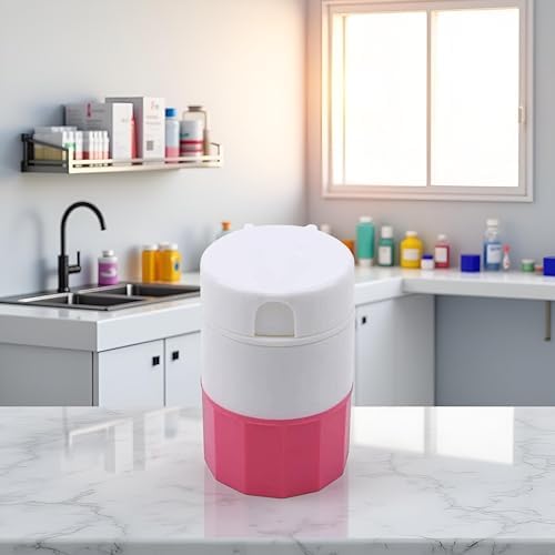 Pulverizer Grind Medicine Crusher Grinder Tablet Cutter with Small Pill Box Container Multifunctional Round Box Pink Useful Design