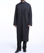 Qianliniuinc Loose Style Middle East Kaftan Dubai Arab Muslim Islamic Men's Clothing Suit Shirt Pants