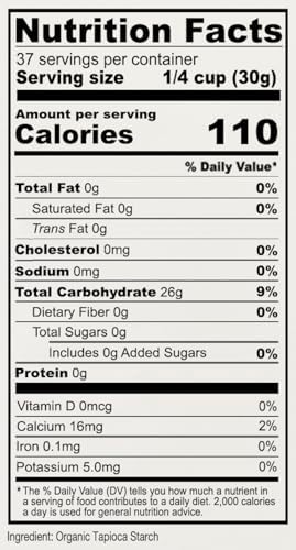 Anthony's Organic Tapioca Flour Starch, 2.5 lb, Gluten Free, Non GMO