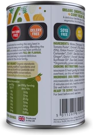 Free & Easy - Organic Chickpea & Vegetable Curry Ready Meal - 400g