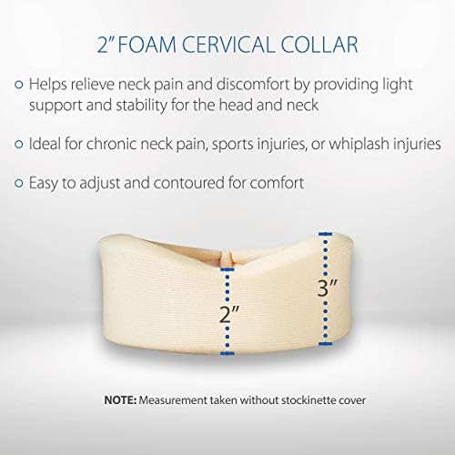 Core Products Foam Cervical Collar Neck Support Brace - Beige, Small- 2" Chin to Sternal Notch