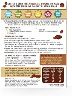 Free and Easy Chocolate Brownie Mix, 350g - Gooey & Delicious, Organic, Vegan & Gluten-Free