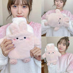 Fuzzy Hot Water Bottle Cute, Rubber Hot Water Bottle with Cover Only, Hot Water Bottles Bag for Pain Relief, Small Hot Water Bottles Heating Pad, Period Warm Compress (1 L)