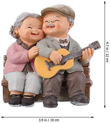BESPORTBLE Loving Elderly Couple Figurines, Old Married Couple Figure,Resin Husband and Wife Statue Grandparents Parents Figure for Wedding Anniversary Birthday Present Home Decors